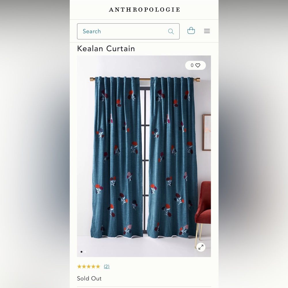 Anthropologie Keelan curtain panels (2 panels) 50x96